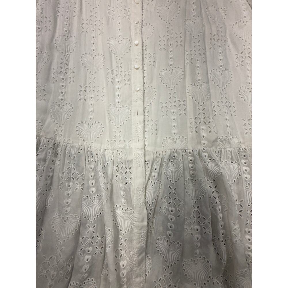 Johnny Was Women's Jade White Eyelet Tiered shift Dress Size XL - Picture 10 of 12